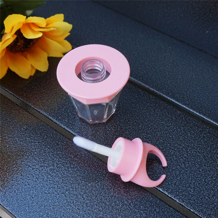 Фото Пустая Бриллиантовая форма 8 мл многоразовая розовая трубка для блеска губ