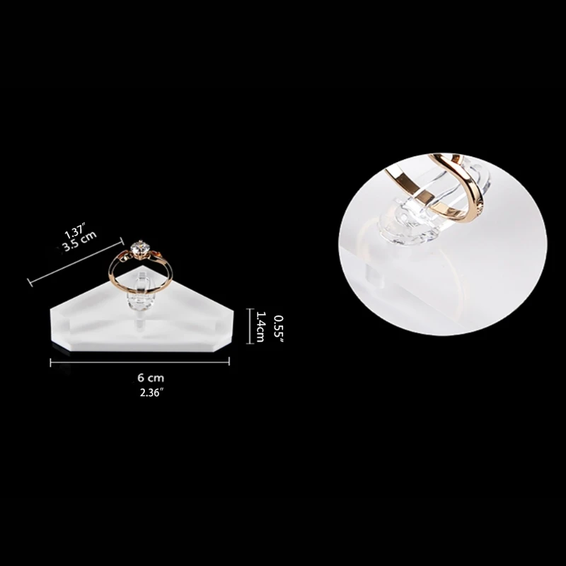 

Clear Acrylic Jewelry Holder Photography Props Ring Clips Display Stand Rings Organizer Show Rack