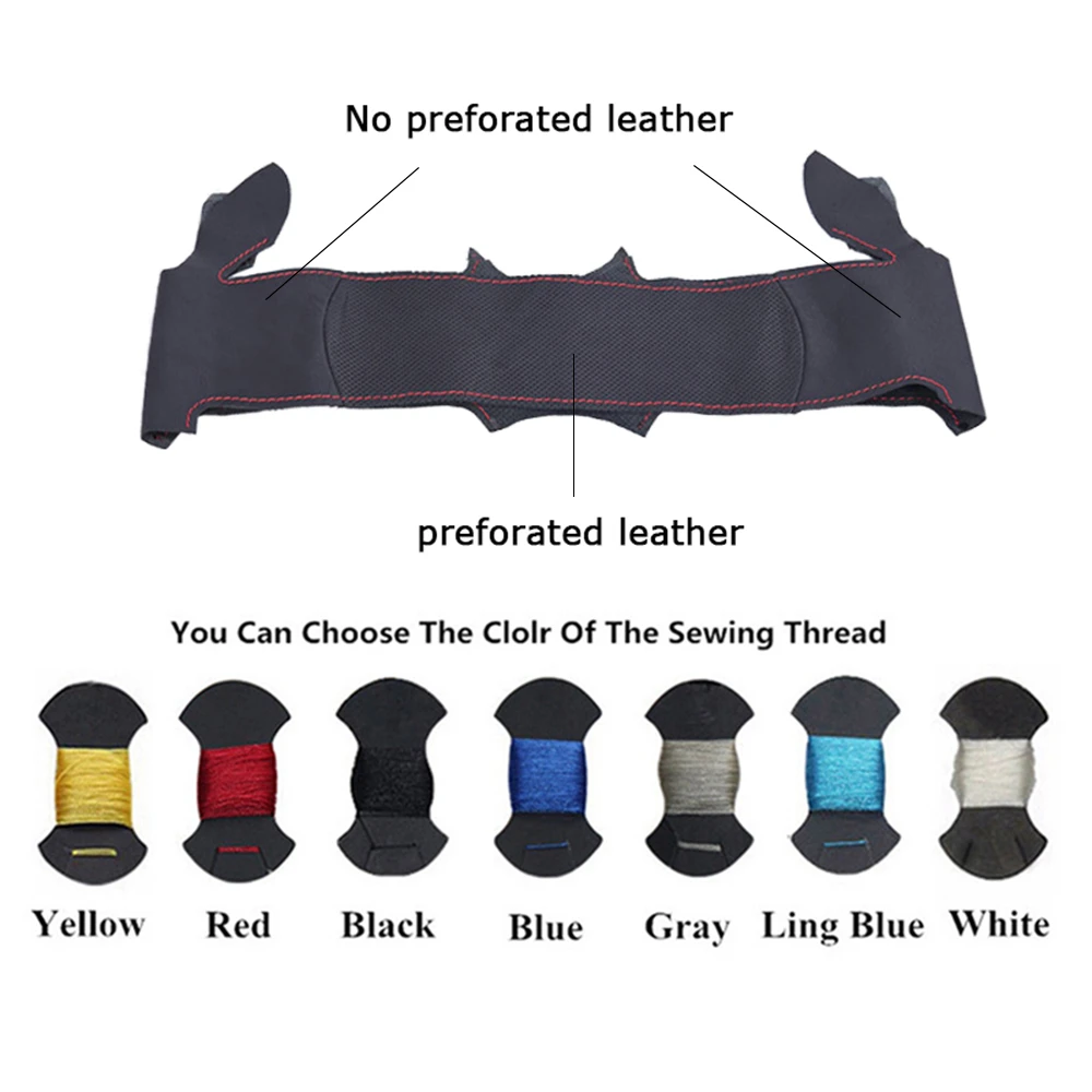 

Car Steering Wheel Cover For Renault Megane 2 2008-2003 Kangoo 2008 Scenic 2 2009-2003 Black Genuine Leather DIY Non-slip