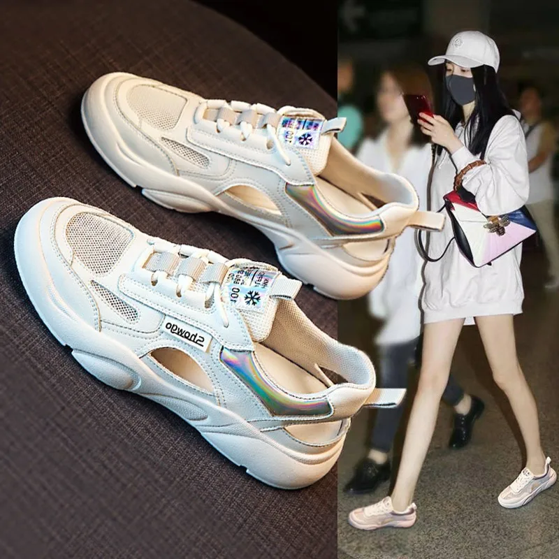 

Новая женская модная спортивная обувь Baotou на плоской подошве с вырезами