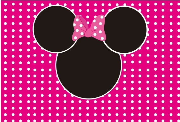 5x7 футов белый розовый узор в горошек мышь бант детский душ пользовательский