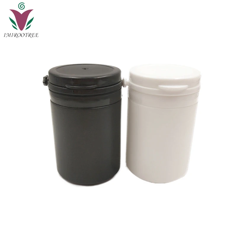 

50pcs 60cc 60g HDPE Black Wide Mouth Capsules Pill Container with Tearing Caps