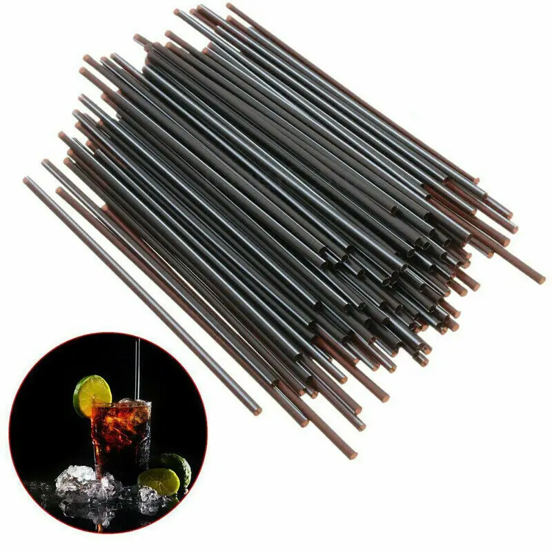 Black plastic mini cocktail straws, suitable for children, cocktail nights, outdoor, celebration drinks and party supplies