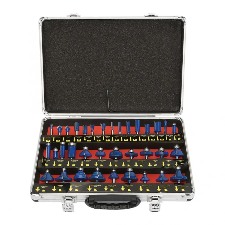 35 шт. набор фрез 1/4 Обрезка прямой фреза вольфрамовый карбид по дереву |