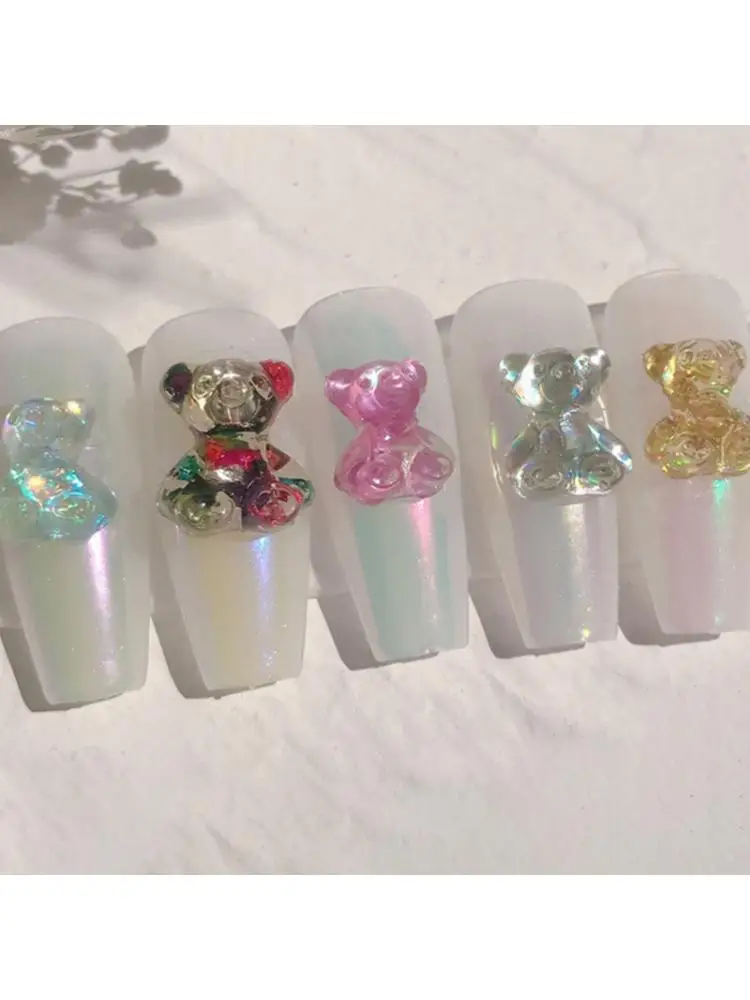 Кристальная эпоксидная смола форма для резьбы ногтей 3D Медведь силиконовая
