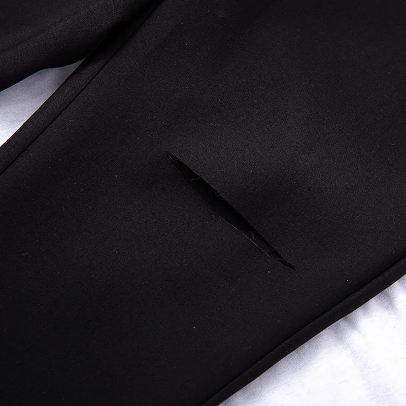 

[DEAT] High Elastic Waist Trousers New Slim Fit Pants Women Black Patchwork Bandage Bow High Fashion Tide Summer 2021 7E7792