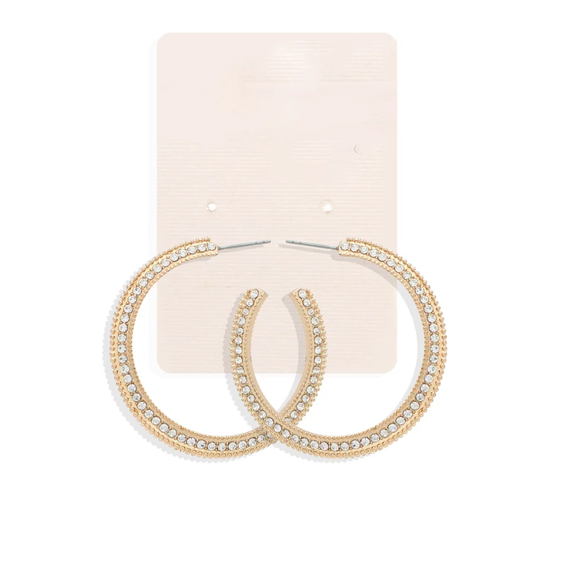 

Fashion Sexy Trendy Gold Rhinestone Large Round Earrings Shiny Crystal Stud Earrings for Girls Women Party Wedding Earrings