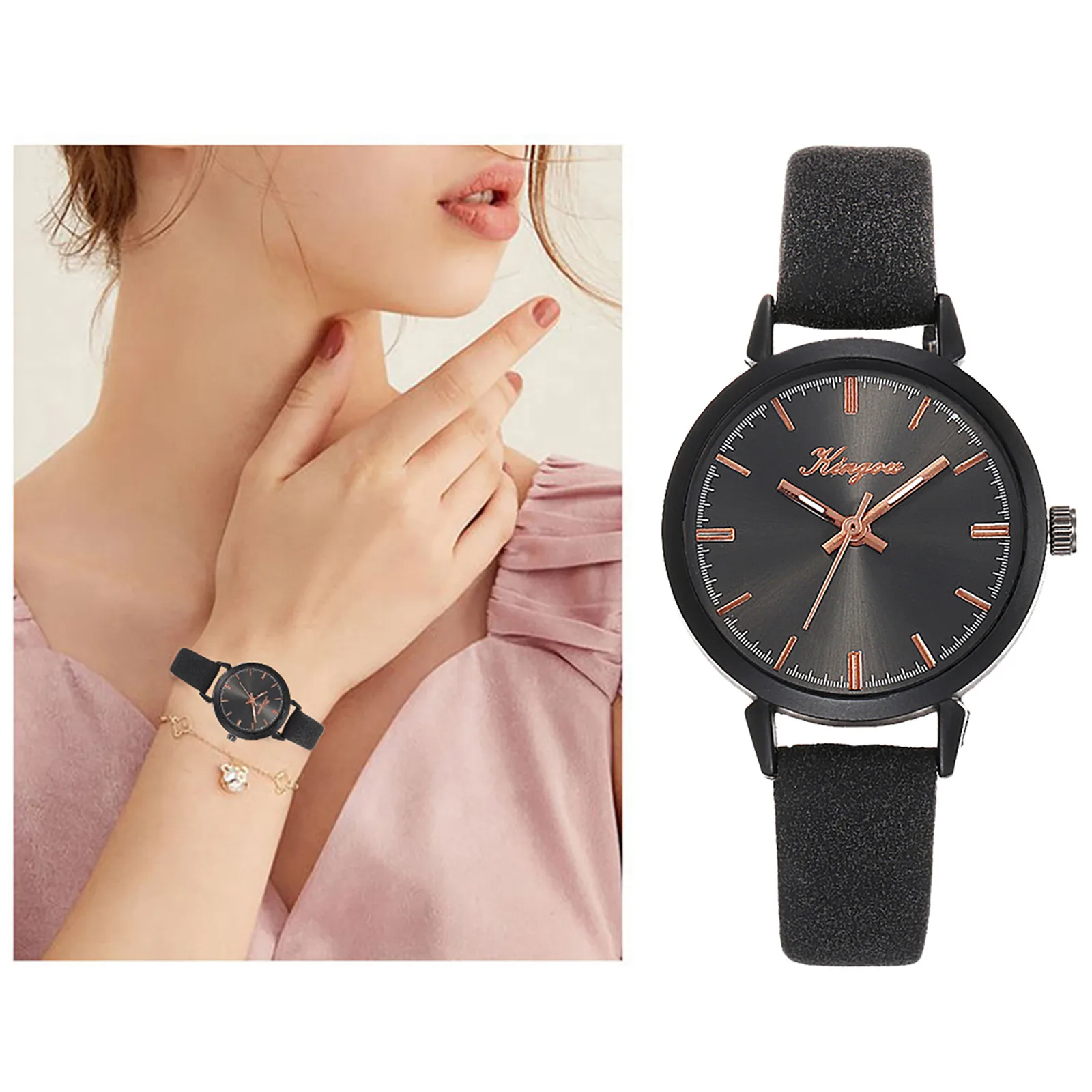 

Women Watch Leisure Strap Quartz Watch Woman's High-end Blue Glass Life Waterproof Distinguished Relogio Masculino