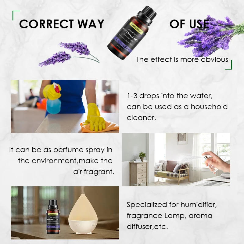 Сладкий 30 мл чистые эфирные масла массажный увлажнитель чайное дерево Лаванда