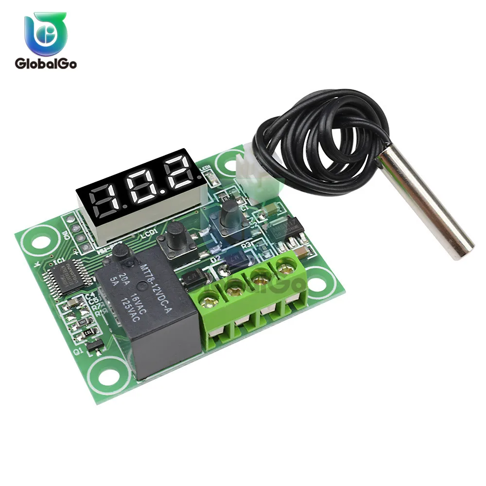 

W1209WK W1209 DC 12V AC 110V 220V Digital Thermostat Temperature Controller Regulator Thermoregulator Incubator Sensor Meter NTC