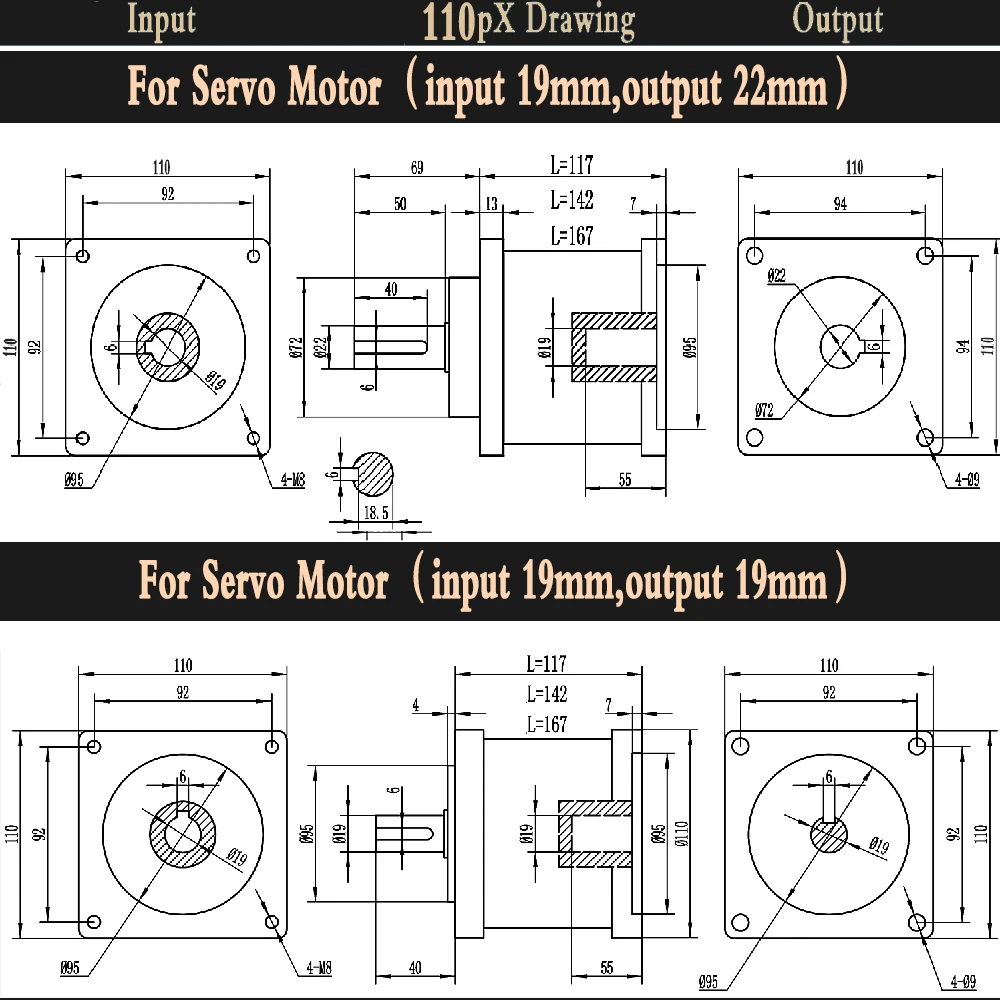 

110mm Stepper Motor Nema42 Planetary Gearbox Gear Ratio 10 :1 70Nm 3000RPM Speed Reducer Servo Motor Reduction Gear Step-down