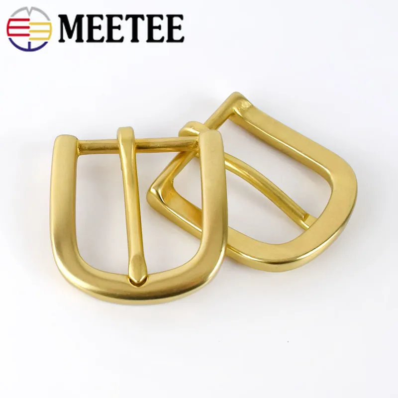 Meetee 30mm Width Pure Brass Belt Buckle for Men Ladies Pin Head DIY Leather Craft Jean Clothing Decor Accessories|Пряжки и крючки| |