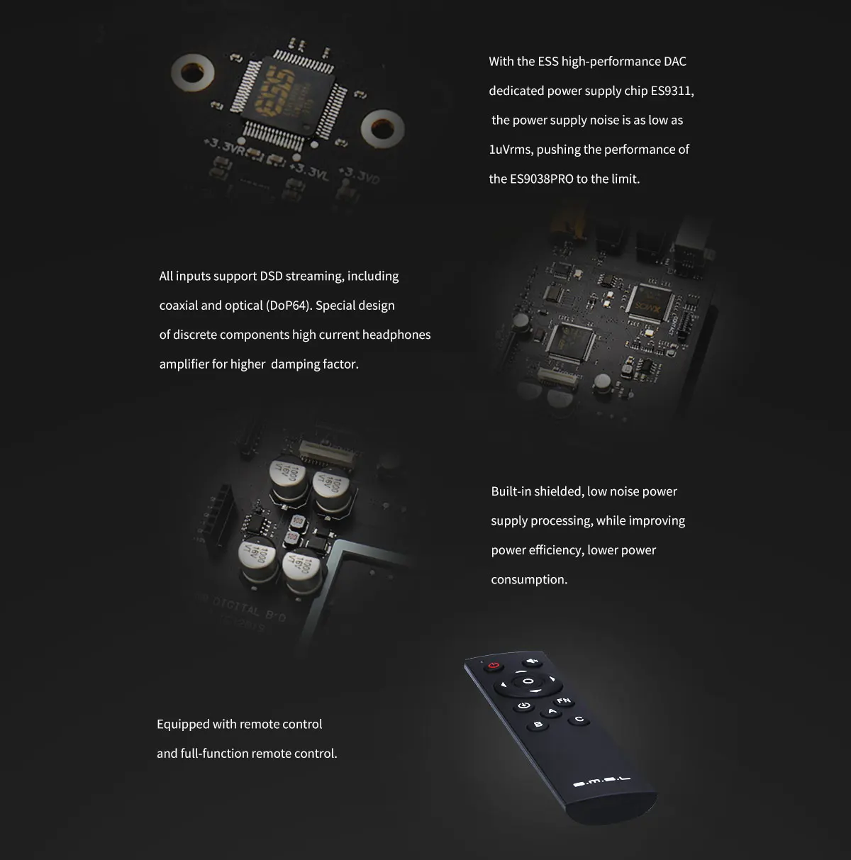SMSL M500 ES9038PRO USB DSD DOP DAC поддержка MQA усилитель для наушников с пультом дистанционного управления