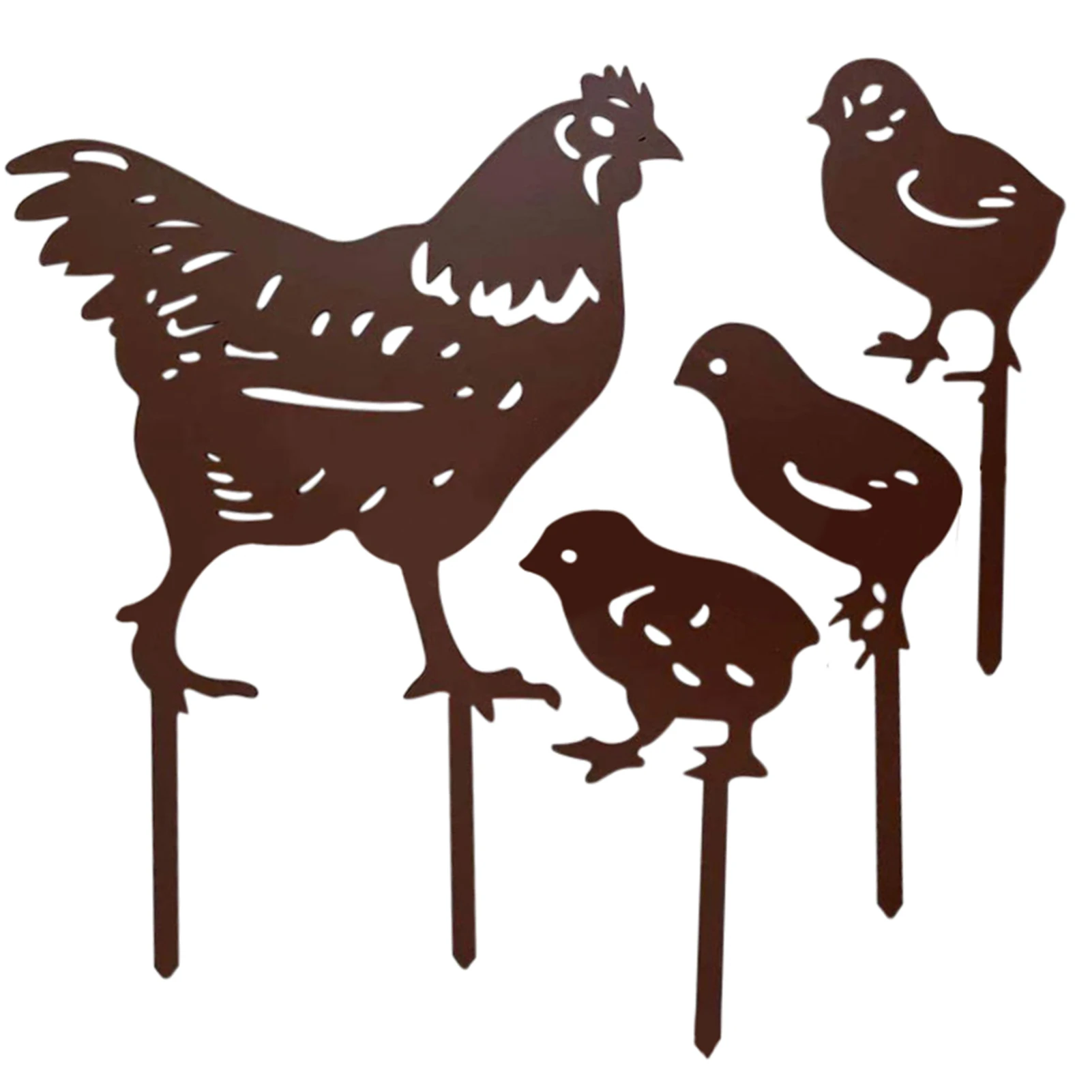 

Garden Decoration Outdoor Perfect And Unique Garden Backyard Lawn Stakes Metal Hen chick Yard Home Decor Gift For Garden