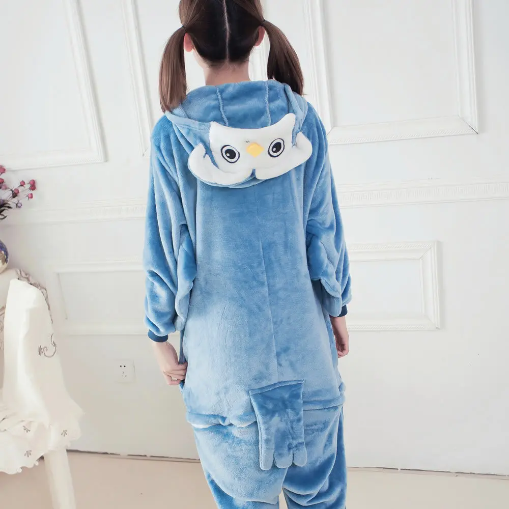 Пижама в виде совы комбинезон животного для женщин и мужчин одежда сна взрослых