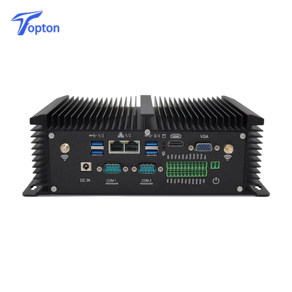 Topton промышленный безвентиляторный мини ПК серии G Inter i7 i5 2 * DDR4 Lans настольный