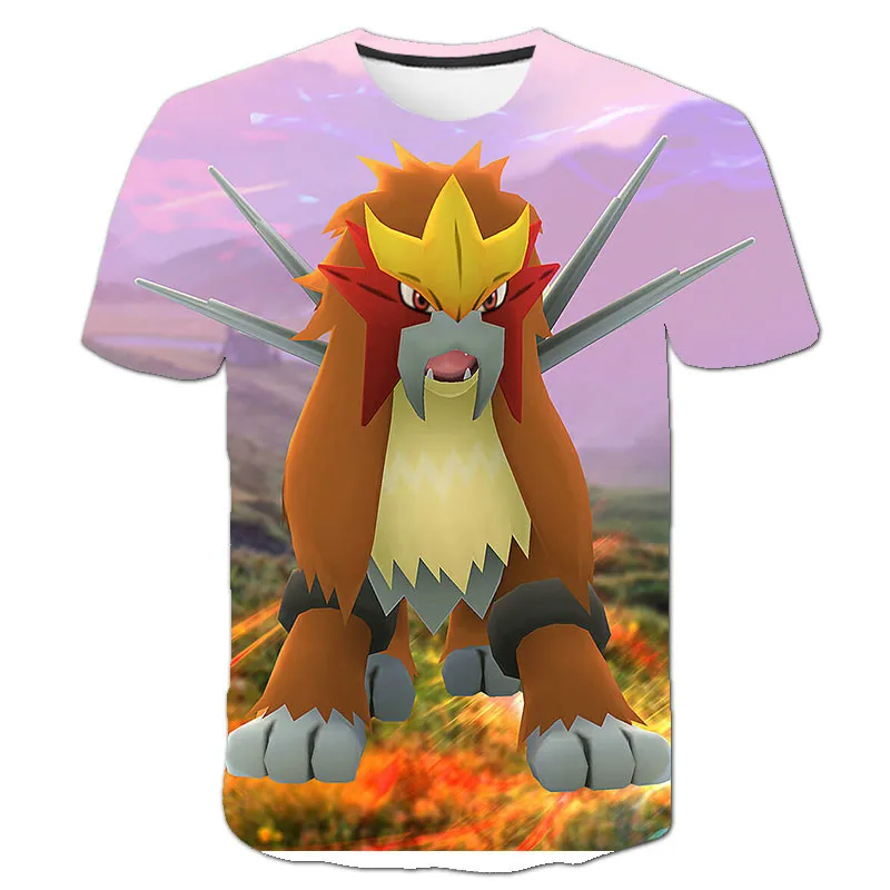 

2021 Summer New Style Anime Lion Short-Sleeved T-Shirt that Boys and Girls Love