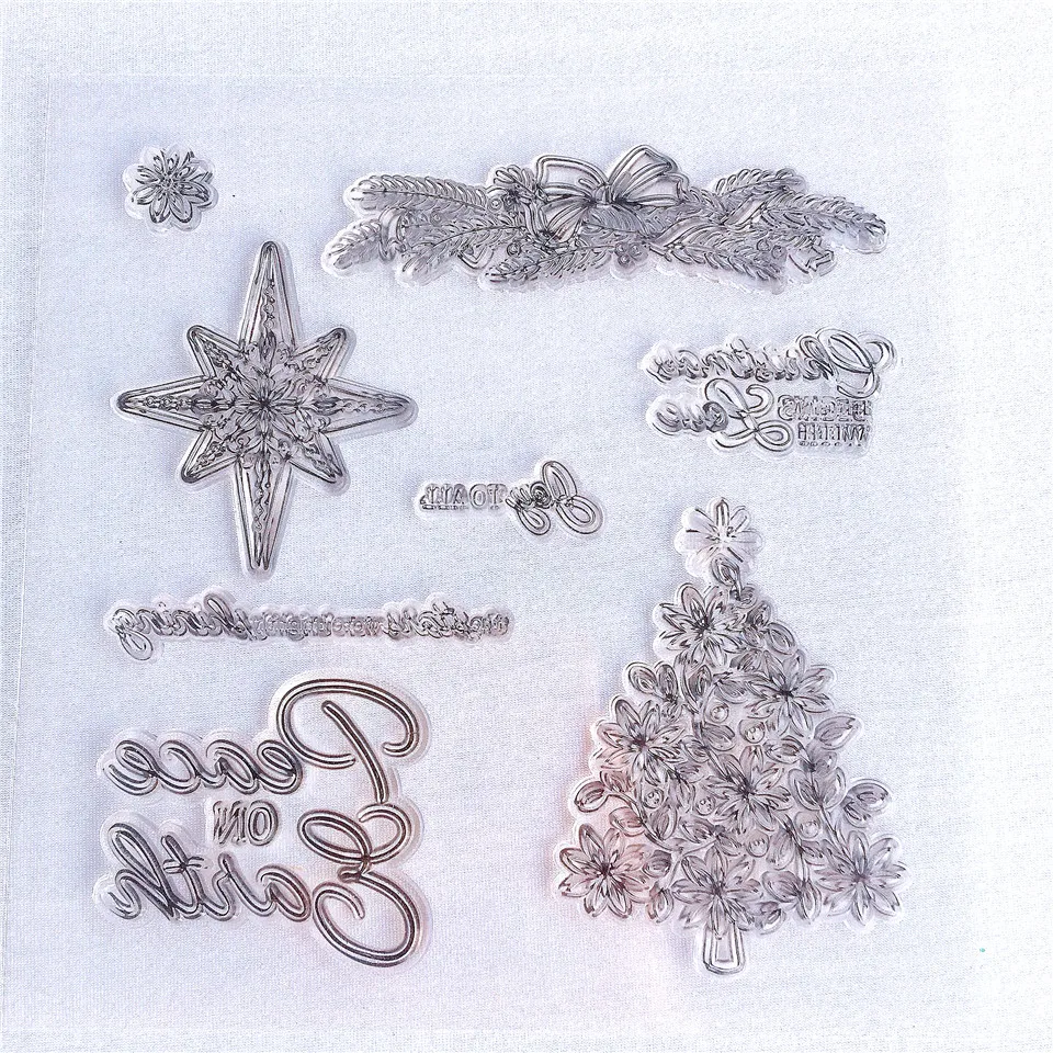 Christmas Wishes Tree Craft Transparent Silicone Stamp for Scrapbooking DIY Photo album Decorative Clear Stamps Sheet