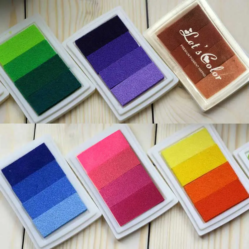 Новый домашний DIY градиентный цветной коврик для чернил разноцветный Inkpad печать