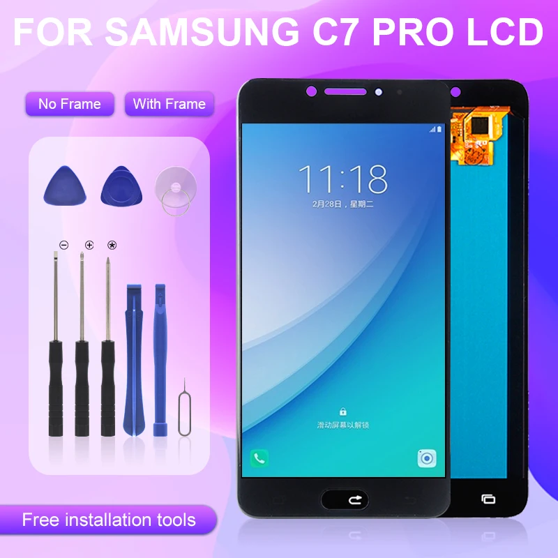 Сенсорный ЖК-экран Catteny Amoled для Samsung Galaxy C7 Pro дигитайзер C7010 дисплей в сборе