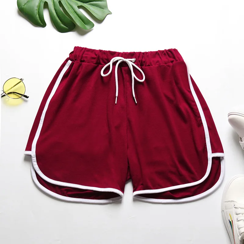 

2021 Women Casual Shorts Patchwork Body Fitness Workout Summer Shorts Female Elastic Cotton Shorts Women Slim Beach Egde Short