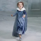Нарядное платье принцессы для девочек, рождественские костюмы на Хэллоуин, детский халат на день рождения, детское снежное платье, платье принцессы Анны