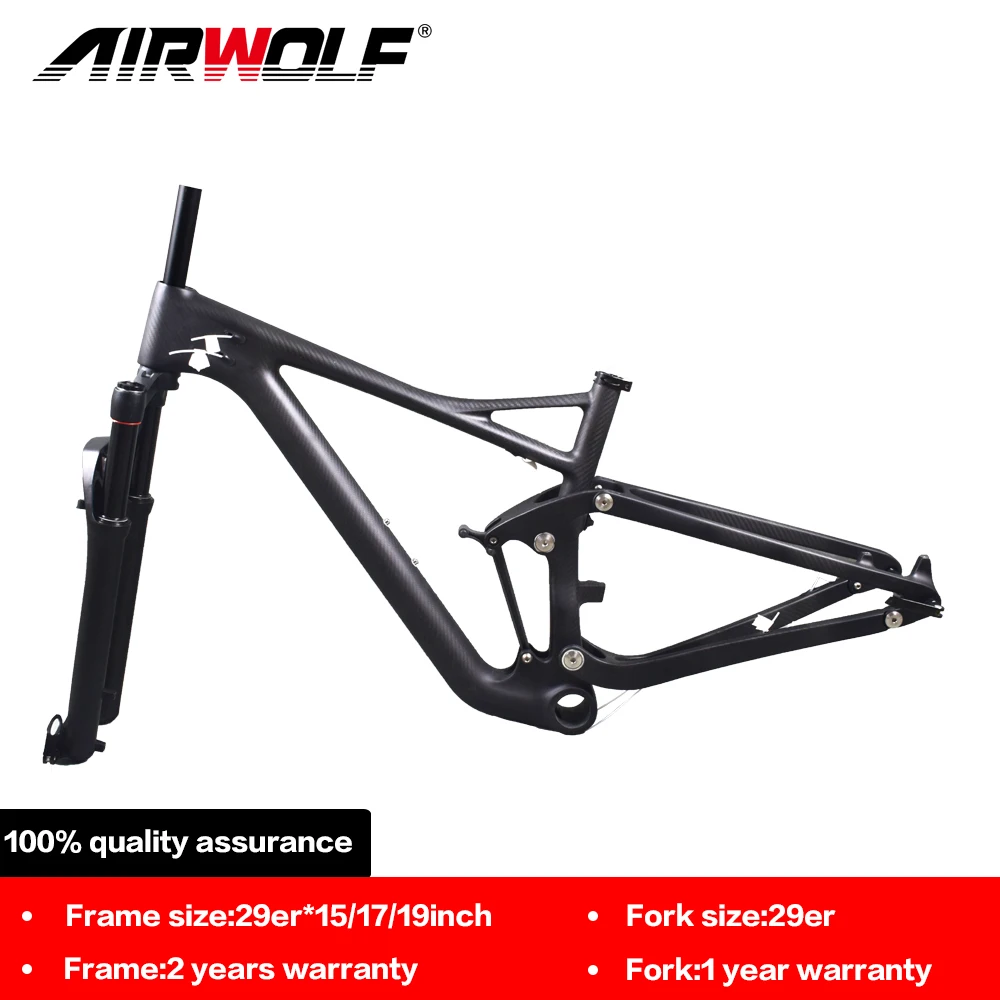 AIRWOLF рама карбоновая для горного велосипеда 29er передняя вилка с амортизацией