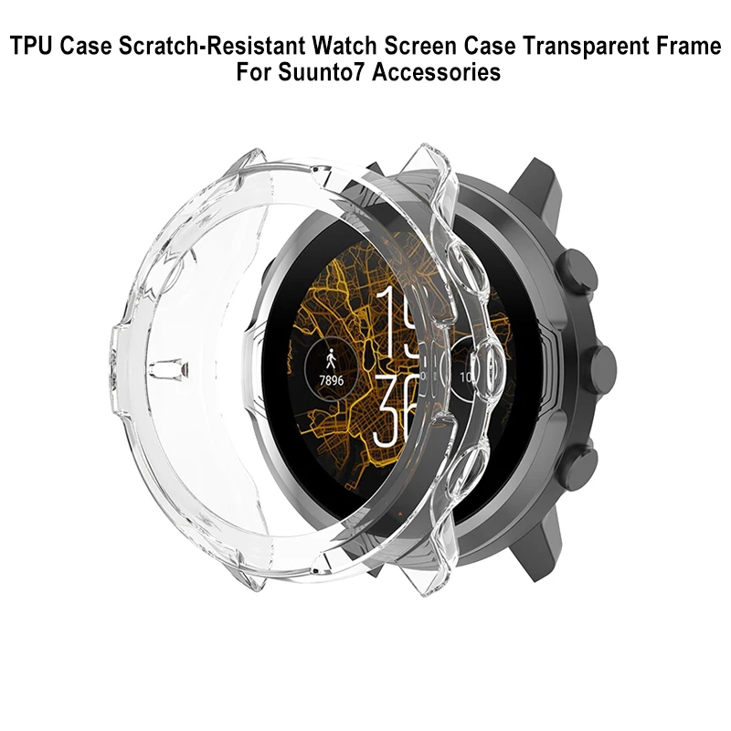

Smart Sports Watch Cover Transparent TPU Protective Case for Suunto7 Anti-scratch Watch Screen Skin Cover Clear Frame Accessory