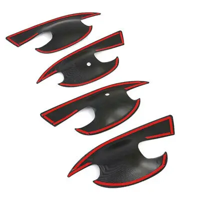

4* Accessories Carbon Fiber Door Handle Bowl Cover Trim for Mazda3 Mazda 3 19-20
