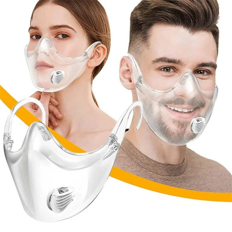 

1Pcs Protective Mask Face Cover Durable Cycling Transparent Mouth Shield Plastic Reusable Anti-Fog/Oil Face Mask Kitchen Tools