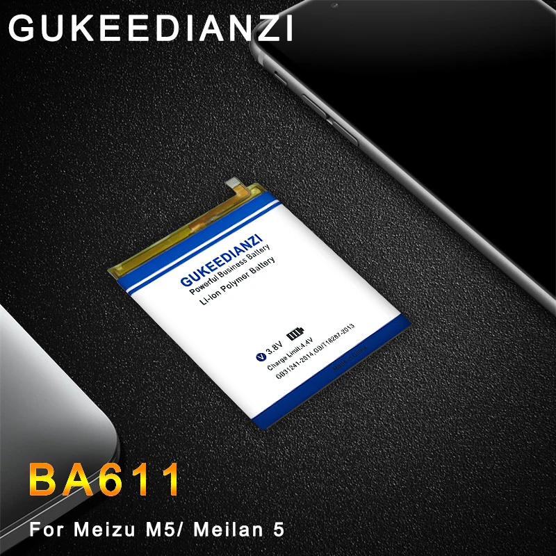 GUKEEDIANZI 100% Высокое качество Мобильный телефон Батарея BA611 3070 мАч для Meizu Meizy Meilan 5 M5