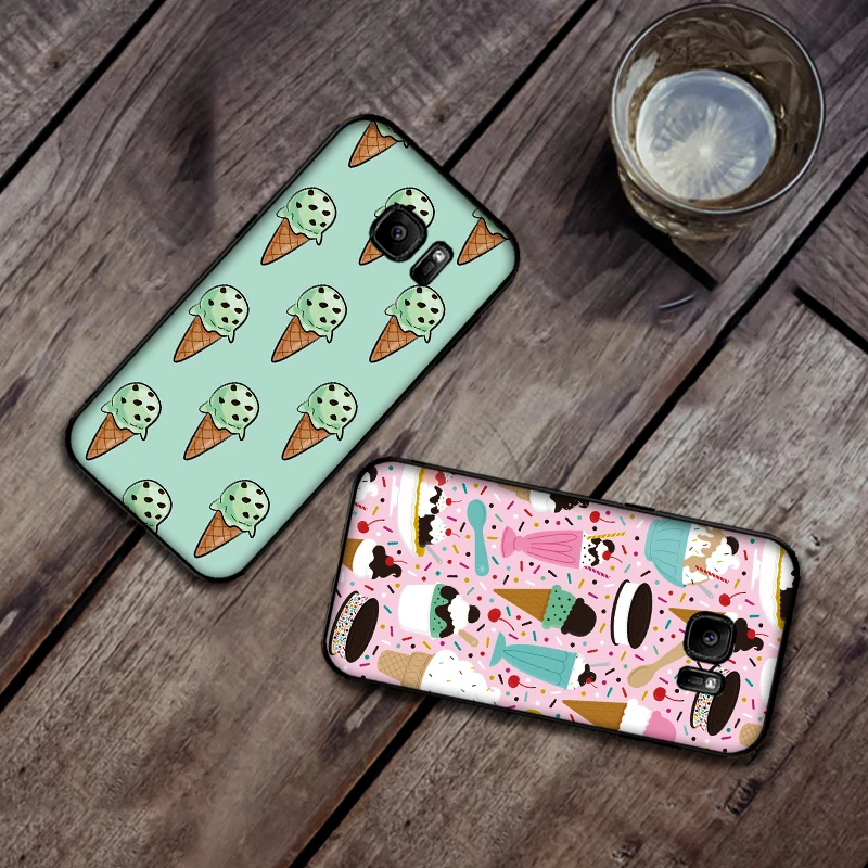 Десертное Мороженое Мягкий силиконовый чехол для телефона Samsung Galaxy S6 S8 край S7 S9