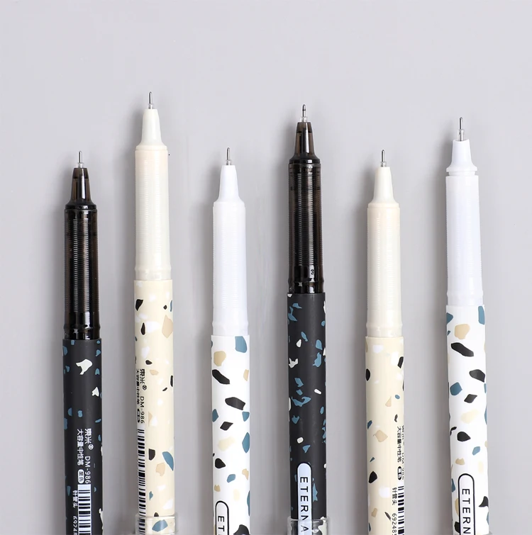 JIANWU 3pcs/set Simple lovely Large Capacity Gel Pen Quick-drying Neutral Pen for student black ink pen kawaii school supplies