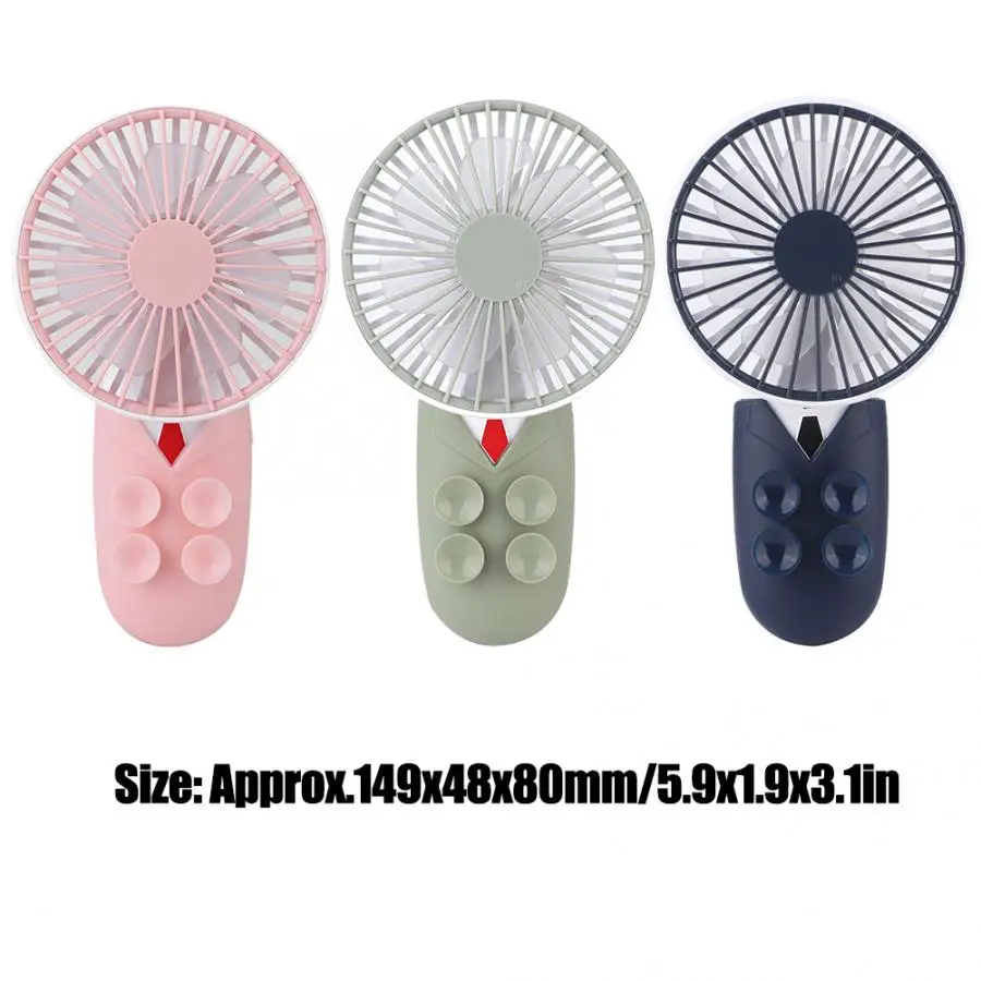 

Portable Desktop Fan Handheld Folding Fan USB Charging for Home Office stand with suction cup