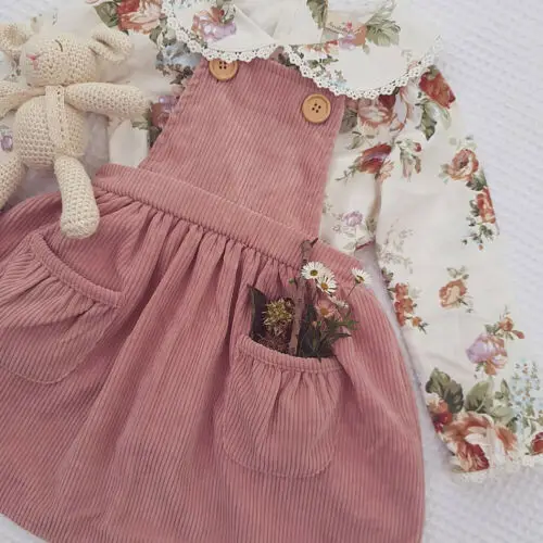 Модная осенняя одежда для малышей топы с длинными рукавами и цветочным принтом