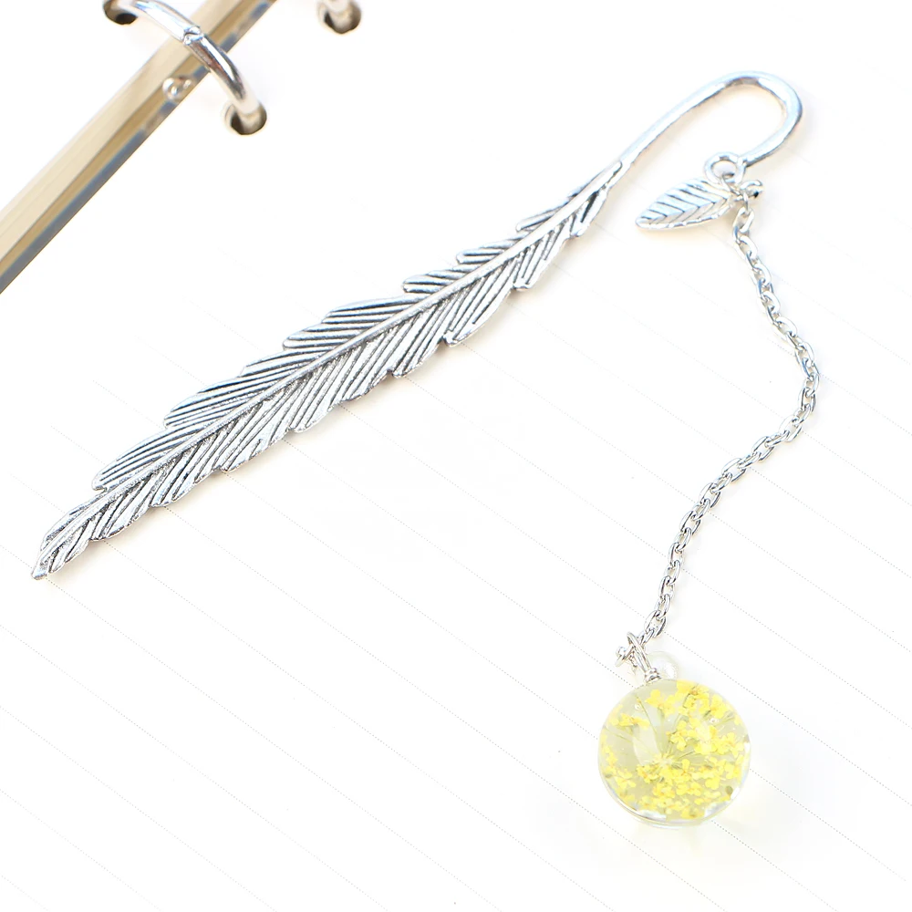 Закладка образец сушеных цветов винтажное перо для чтения| |