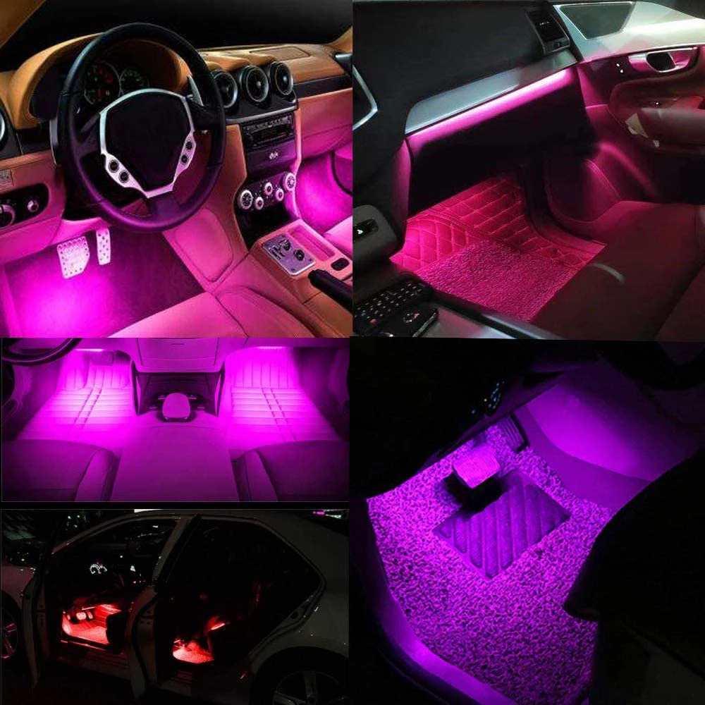 

RGB Led Strips Neon strip Car Led Light 12V Remote/Voice Control Auto Interior Decorative Light Strip 36LED Ambient Lamp for Car