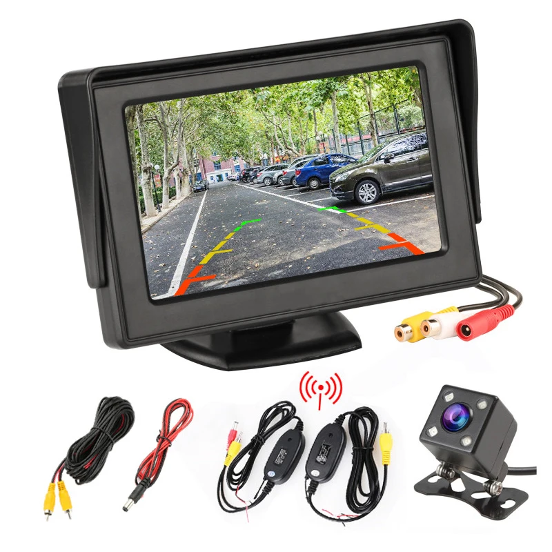 4,3 дюймов TFT lcd Беспроводная камера s автомобильный монитор дисплей камера заднего вида парковочная система для автомобильных мониторов заднего вида