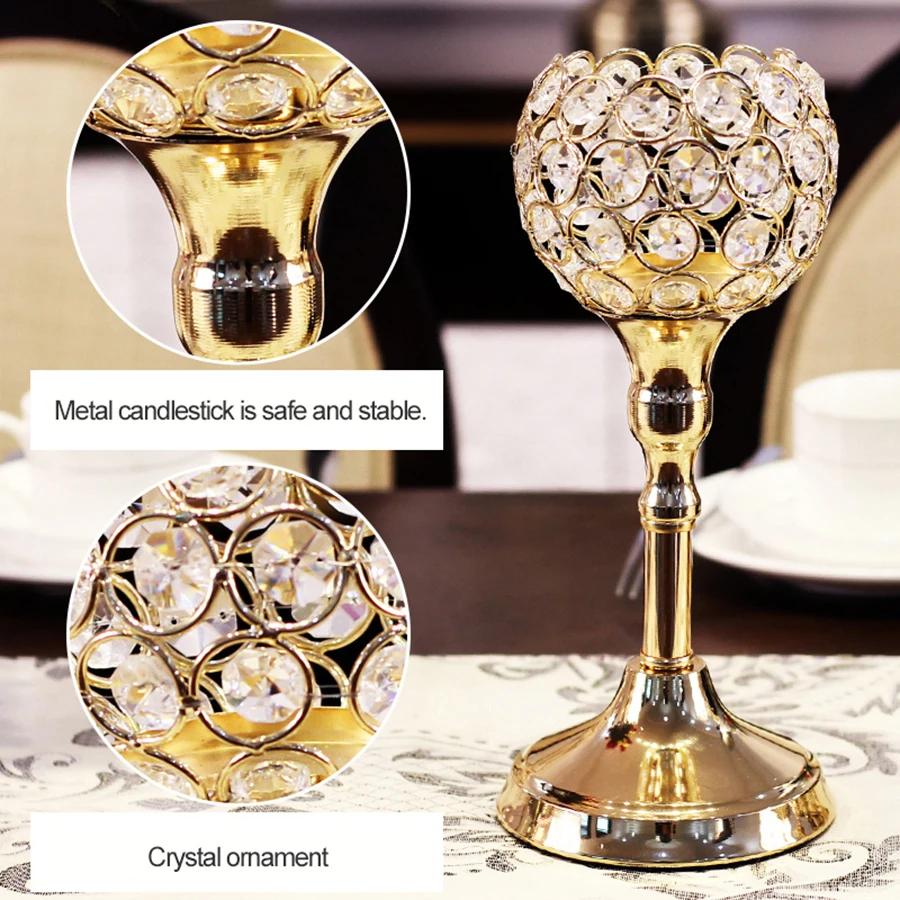 Ins Золотой подсвечник для ужина при свечах металлический Рождественский