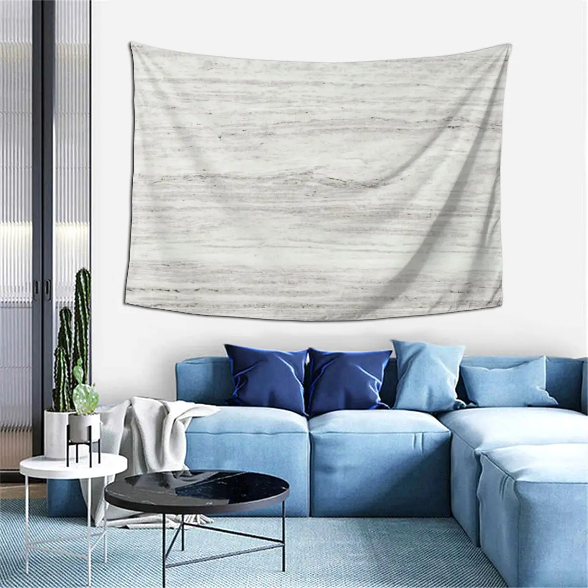 Мягкий серый гобелен под мрамор Boho номер Декор висит цветочный горшок макраме