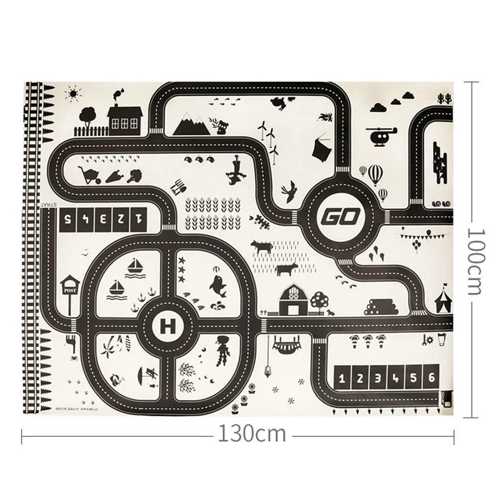 130*100 см большая городская автостоянка игровой коврик Водонепроницаемый нетканый