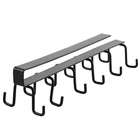 Двухрядные крючок Подвесная подставка для чашек бытовой пробойник-Бесплатная стены крючок для шкафа шпатель стойка для хранения кованого железа крюк инструменты для дома