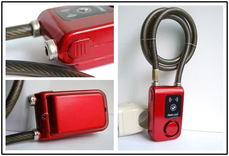 Супер умный телефон приложение управление Умный Будильник Bluetooth замок водонепроницаемый 110дб сигнализация велосипедный замок открытый Противоугонный замок