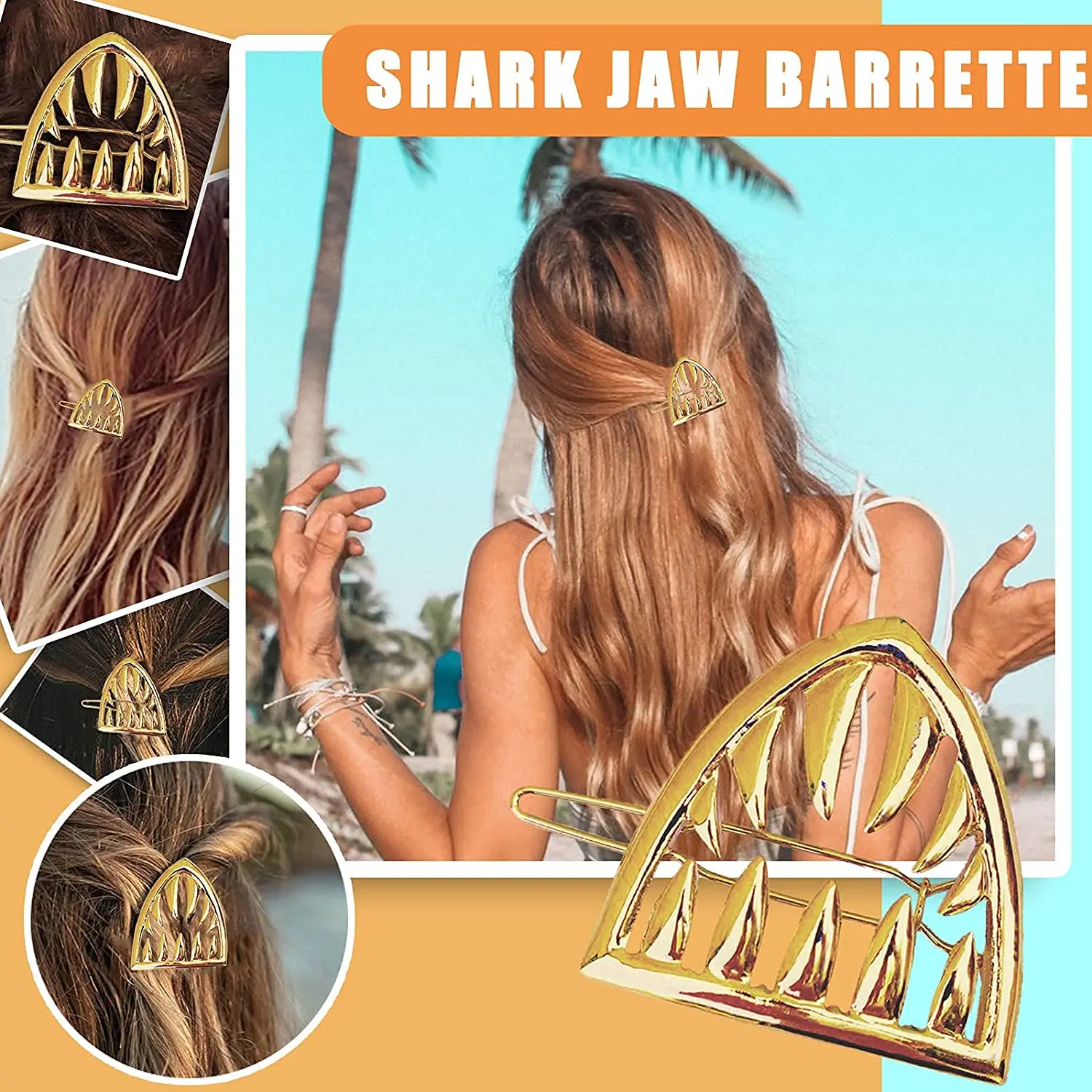 

Shark Jaw Barrette - Shark Hairpin Magic Hairpin Shark Clip Nonslip Large Claw Clip For Women And Girls Thin&strong Hair Clips