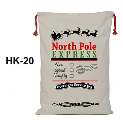 HK-20 10 шт./партия, Новое поступление, 38 стилей, сумки Санта Клауса, Холщовая Сумка Санта Клауса, Рождественский мешок Санта-Клауса - Цвет: HK-20