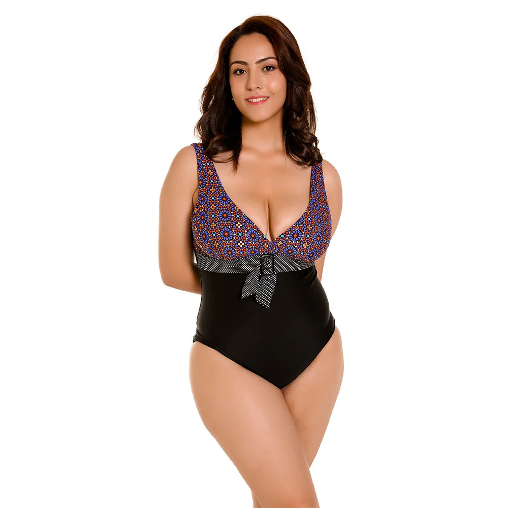 Новинка 2021 цельный женский купальник с треугольным вырезом и разбитыми цветами