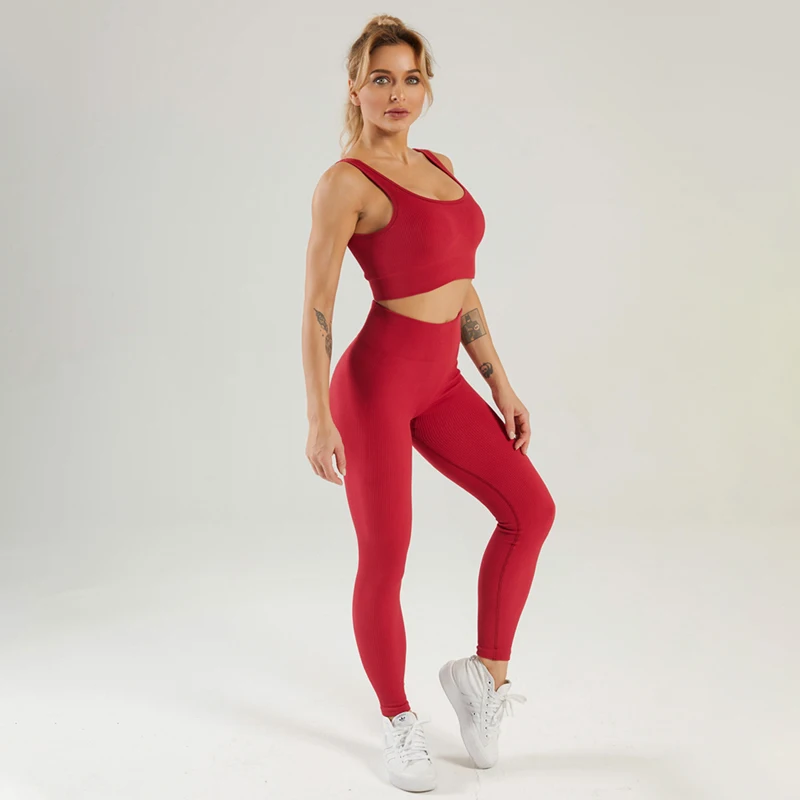 Seamless Yoga Set Women Gym Clothing Fitness Sportswear Workout Tights Sport Leggings Push Up Sports Bra Sports Suits