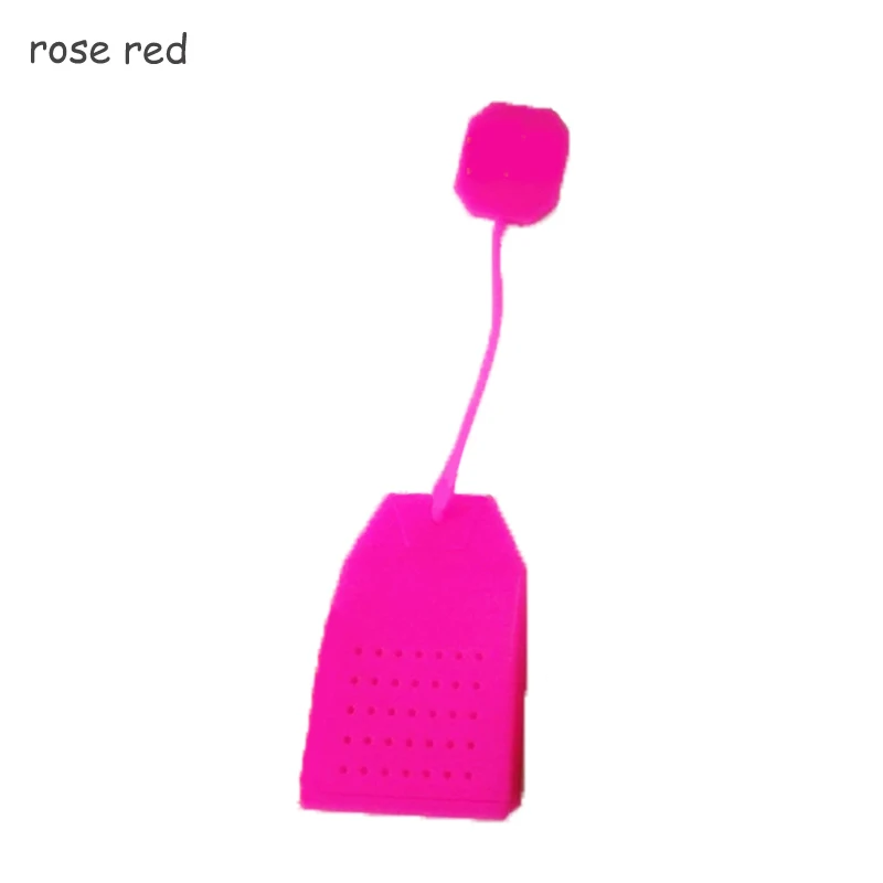 rose red Фильтры, ароматизированные травяные чайные принадлежности, чайные заварники, пищевого качества, силиконовые чайные пакетики, ситечки для чая, кухонные инструменты для дома - Color: rose red