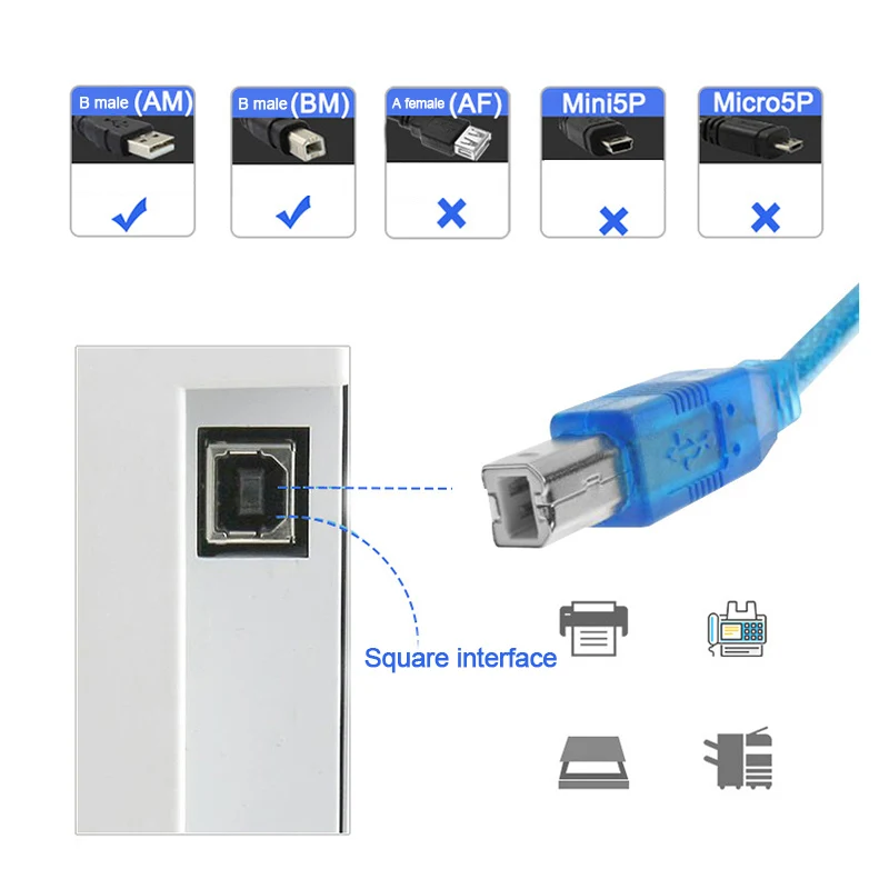 Кабель для принтера кабель с разъемом Usb 2 0 типа А на штырь-штырь 3 м камеры Epson Hp Canon