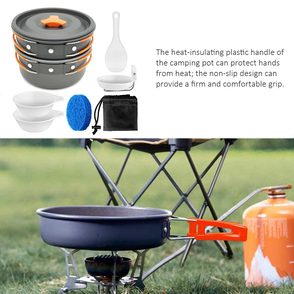 

Camping Cookware Outdoor Cookware Set Camping Tableware Cooking Set Travel Tableware Cutlery Utensils Hiking Picnic Set Portable